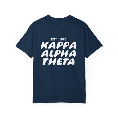 Kappa Alpha Theta Bubble Letter T-Shirt | Theta Trendy College Greek Custom Oversized Shirt | Big Little Sorority T Shirt Gift