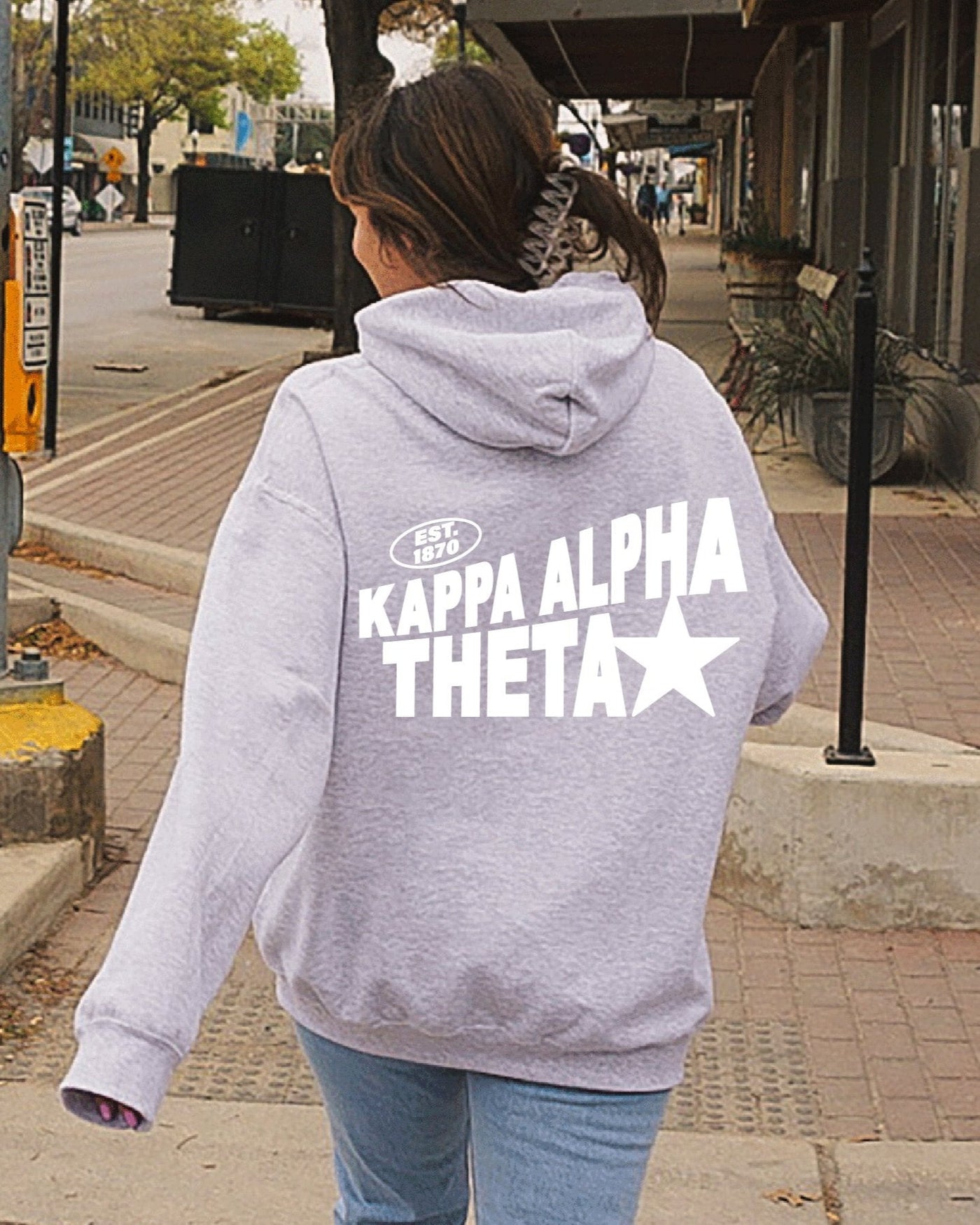 Kappa Alpha Theta Trendy Star Sorority Hoodie | Theta Cute Sweatshirt | Big Little Gift | Recruitment Gift