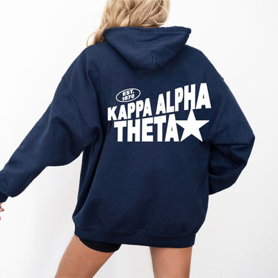 Kappa Alpha Theta Trendy Star Sorority Hoodie | Theta Cute Sweatshirt | Big Little Gift | Recruitment Gift