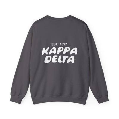 Kappa Delta Bubble Font Sorority Crewneck Sweatshirt | Kay Dee Trendy Sweatshirt | Big Little Gift | Recruitment Gift