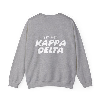 Kappa Delta Bubble Font Sorority Crewneck Sweatshirt | Kay Dee Trendy Sweatshirt | Big Little Gift | Recruitment Gift