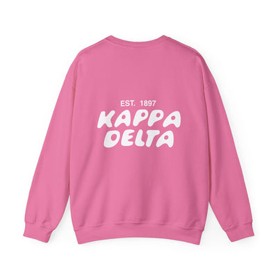 Kappa Delta Bubble Font Sorority Crewneck Sweatshirt | Kay Dee Trendy Sweatshirt | Big Little Gift | Recruitment Gift