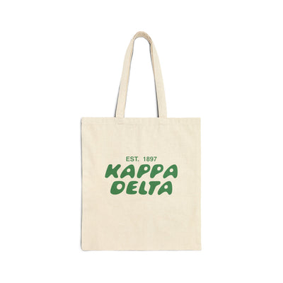 Kappa Delta Bubble Text Trendy Tote Bag | KD College Sorority Beach Bag | Big Little Gift