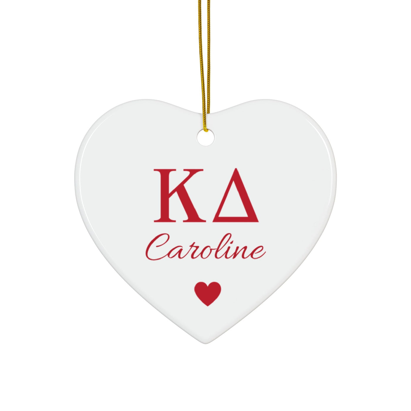 Kappa Delta Customizable Trendy Red Letter Ornament Gift | Kay Dee Holiday Christmas Gift | Sorority Ornament | Your Name