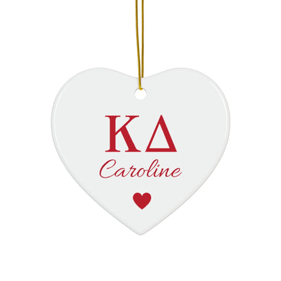 Kappa Delta Customizable Trendy Red Letter Ornament Gift | Kay Dee Holiday Christmas Gift | Sorority Ornament | Your Name