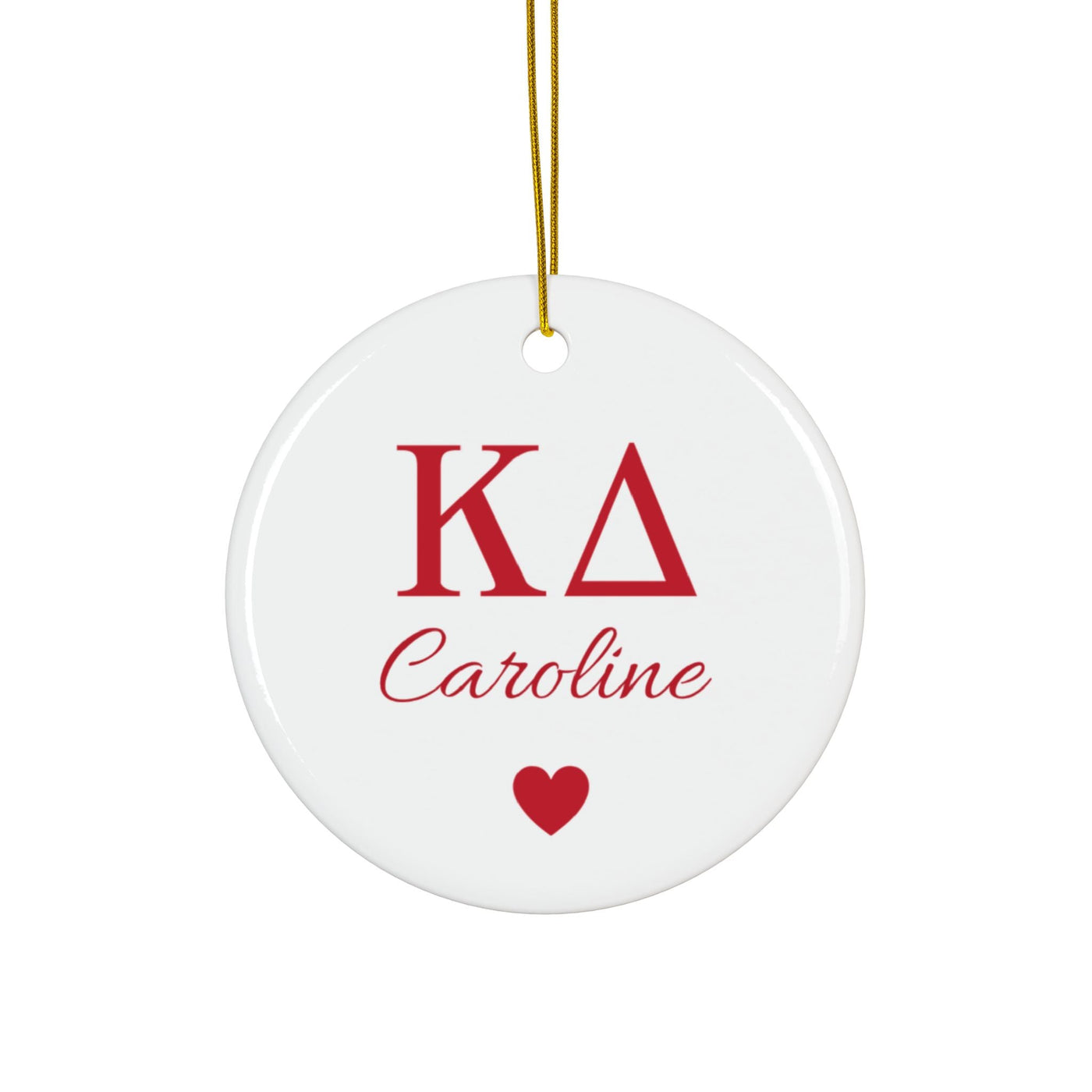 Kappa Delta Customizable Trendy Red Letter Ornament Gift | Kay Dee Holiday Christmas Gift | Sorority Ornament | Your Name