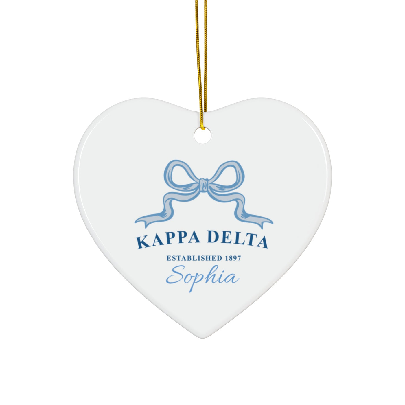 Kappa Delta Customizable Trendy Ribbon Ornament Gift | Kay Dee Holiday Christmas Gift | Sorority Ornament | Your Name