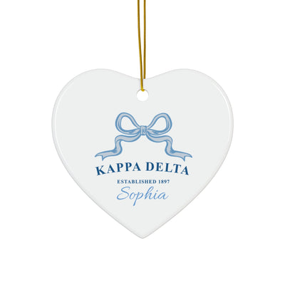 Kappa Delta Customizable Trendy Ribbon Ornament Gift | Kay Dee Holiday Christmas Gift | Sorority Ornament | Your Name