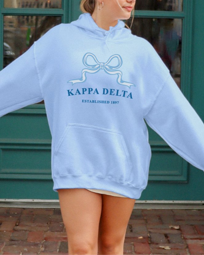 Kappa Delta Ribbon Sorority Hoodie | Kay Dee Trendy Sweatshirt Big Little Recruitment Gift