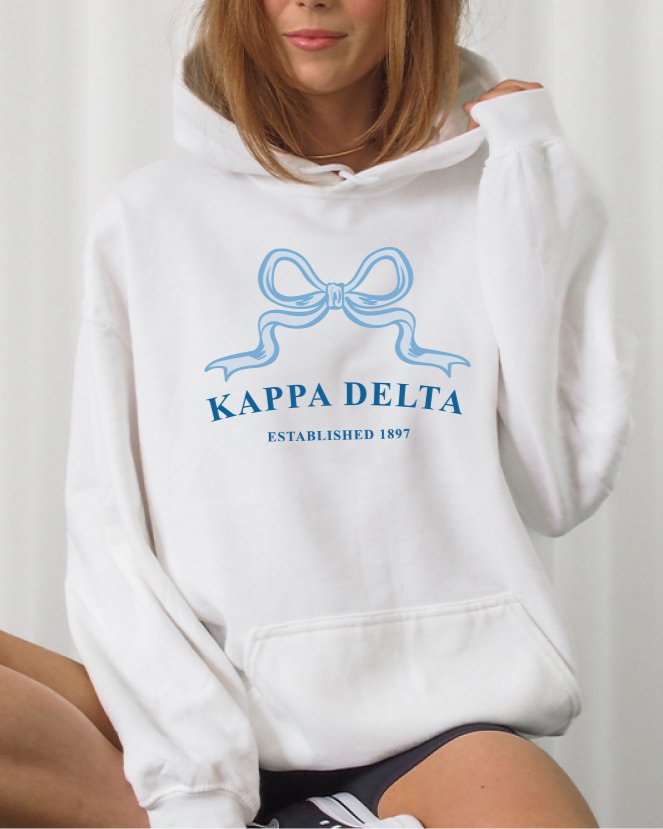 Kappa Delta Ribbon Sorority Hoodie | Kay Dee Trendy Sweatshirt Big Little Recruitment Gift