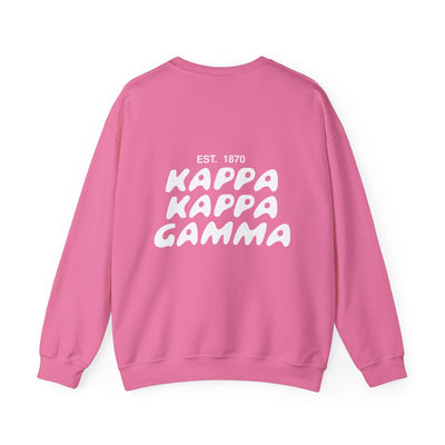 Kappa Kappa Gamma Bubble Font Sorority Crewneck Sweatshirt | KKG Trendy Sweatshirt | Big Little Gift | Recruitment Gift