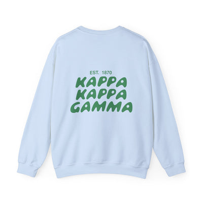 Kappa Kappa Gamma Bubble Font Sorority Crewneck Sweatshirt | KKG Trendy Sweatshirt | Big Little Gift | Recruitment Gift