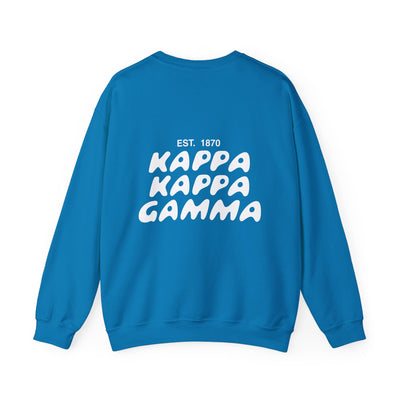 Kappa Kappa Gamma Bubble Font Sorority Crewneck Sweatshirt | KKG Trendy Sweatshirt | Big Little Gift | Recruitment Gift