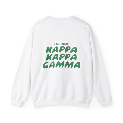 Kappa Kappa Gamma Bubble Font Sorority Crewneck Sweatshirt | KKG Trendy Sweatshirt | Big Little Gift | Recruitment Gift