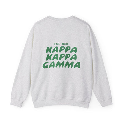 Kappa Kappa Gamma Bubble Font Sorority Crewneck Sweatshirt | KKG Trendy Sweatshirt | Big Little Gift | Recruitment Gift