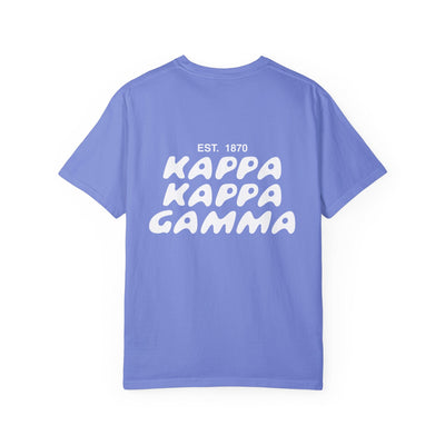 Kappa Kappa Gamma Bubble Letter T-Shirt | KKG Trendy College Greek Custom Oversized Shirt | Big Little Sorority T Shirt Gift