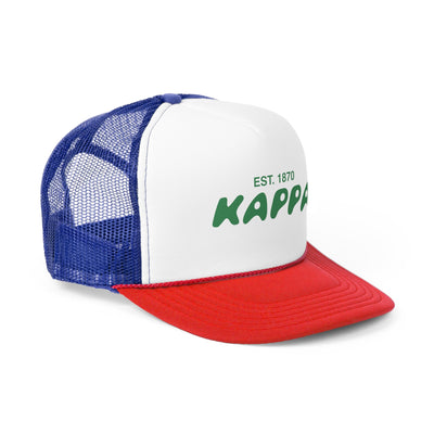 Kappa Kappa Gamma Bubble Text Trendy Trucker Hat | Kappa Bid Day Recruitment Gift | Big Little Gift