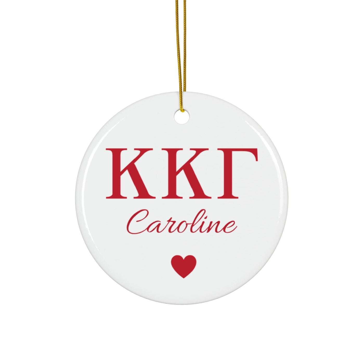 Kappa Kappa Gamma Customizable Trendy Red Letter Ornament Gift | Kappa Holiday Christmas Gift | Sorority Ornament | Your Name