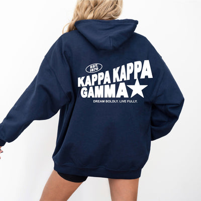 Kappa Kappa Gamma Trendy Star Sorority Hoodie | KKG Cute Sweatshirt | Big Little Gift | Recruitment Gift