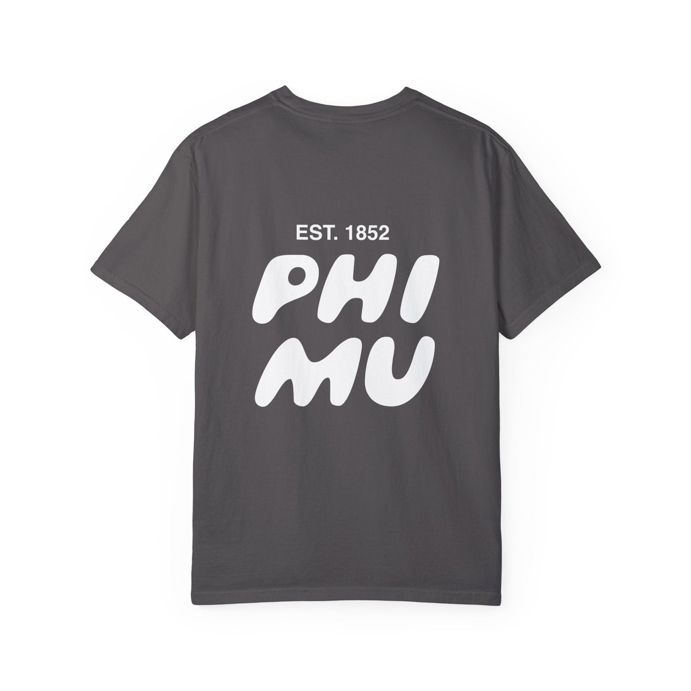 Phi Mu Bubble Letter T-Shirt | Phi Mu Trendy College Greek Custom Oversized Shirt | Big Little Sorority T Shirt Gift