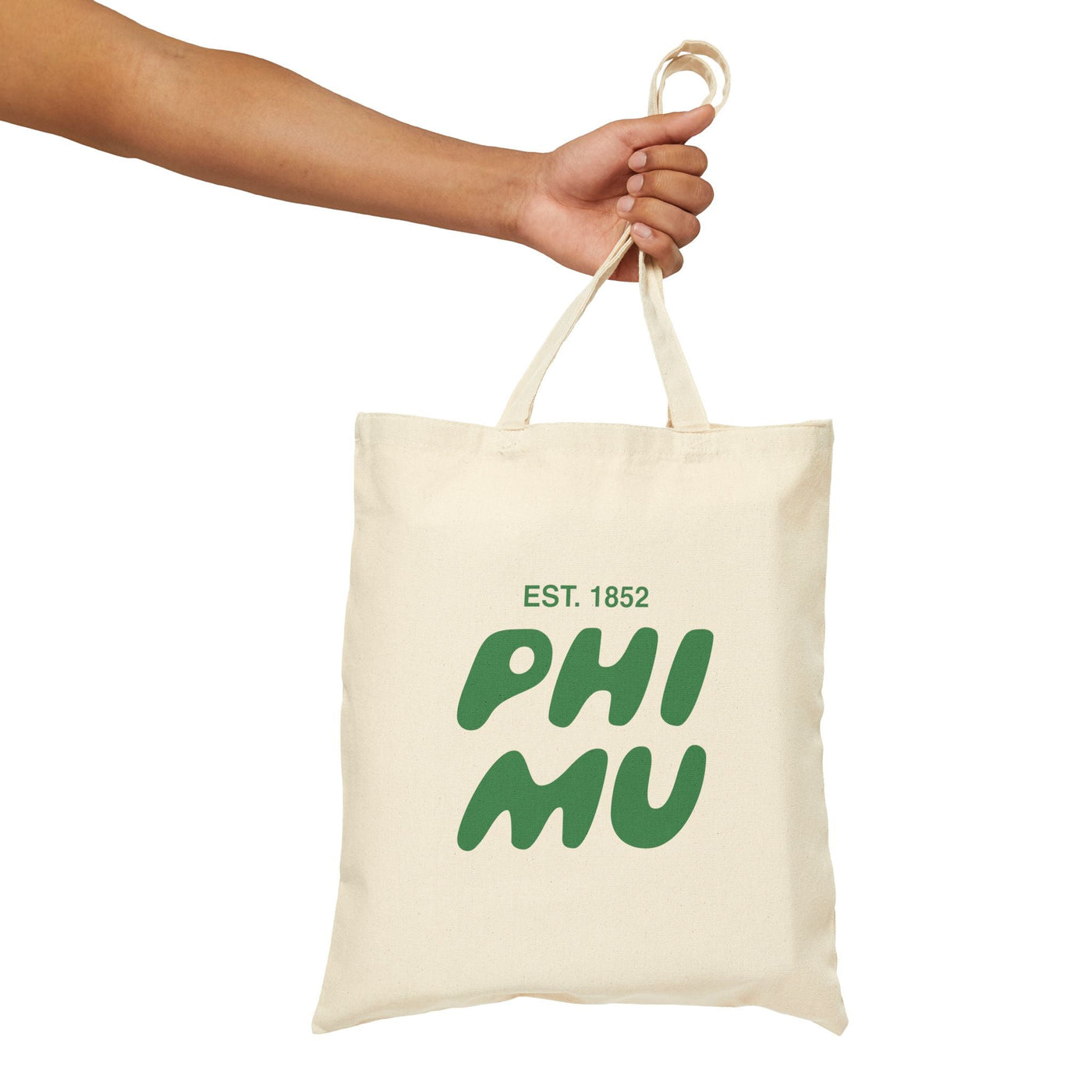 Phi Mu Bubble Text Trendy Tote Bag | Phi Mu College Sorority Beach Bag | Big Little Gift