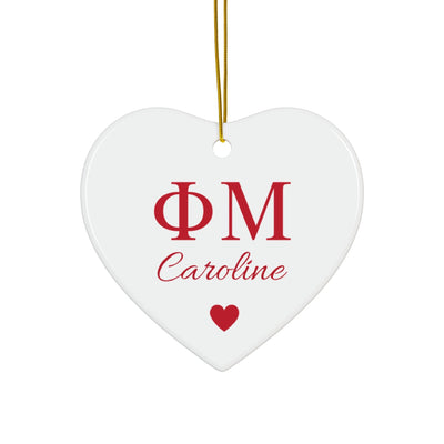 Phi Mu Customizable Trendy Red Letter Ornament Gift | Phi Mu Holiday Christmas Gift | Sorority Ornament | Your Name