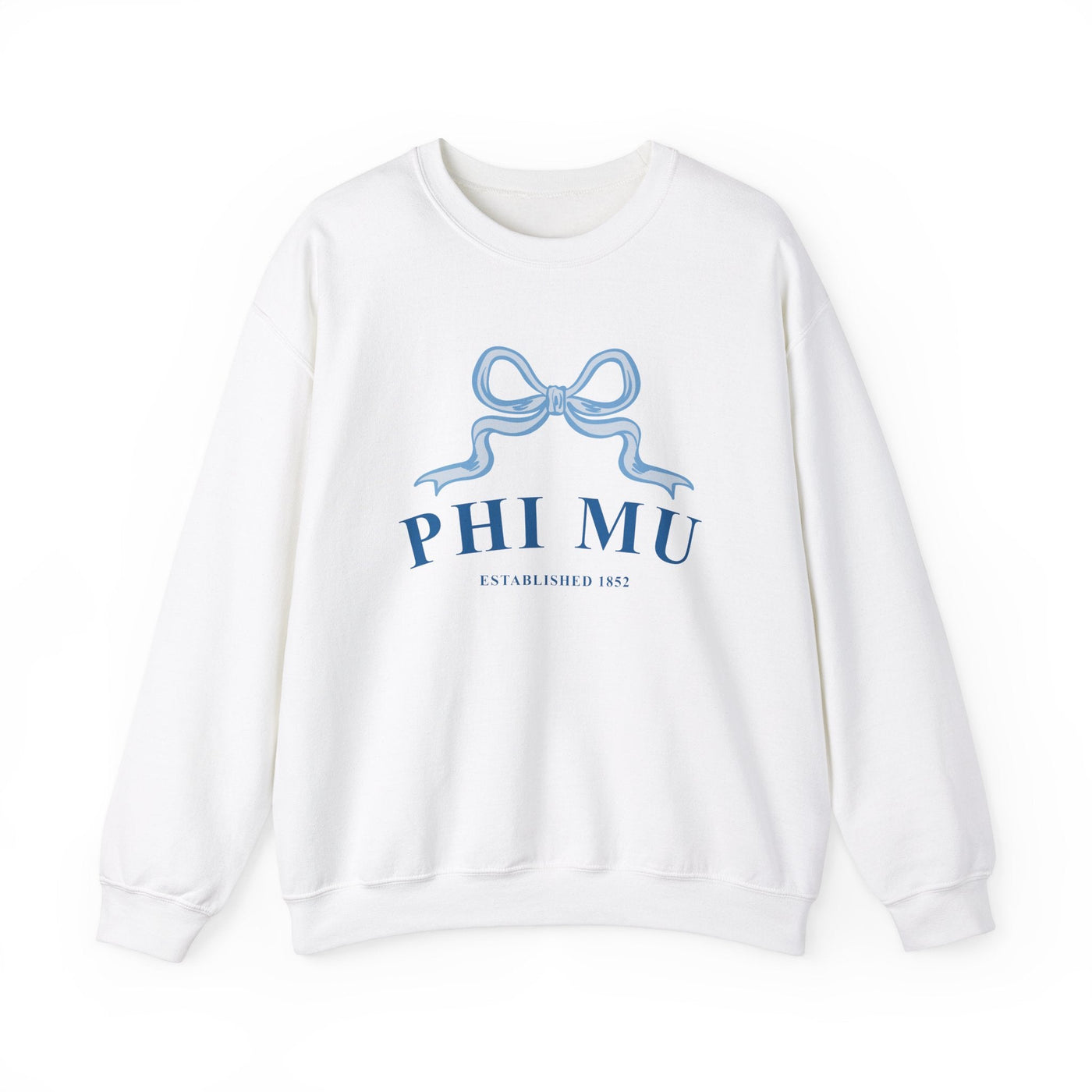 Phi Mu Ribbon Sorority Crewneck | Phi Mu Trendy Sweatshirt Big Little Recruitment Gift