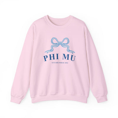 Phi Mu Ribbon Sorority Crewneck | Phi Mu Trendy Sweatshirt Big Little Recruitment Gift