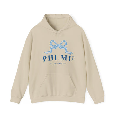 Phi Mu Ribbon Sorority Hoodie | Phi Mu Trendy Sweatshirt Big Little Recruitment Gift