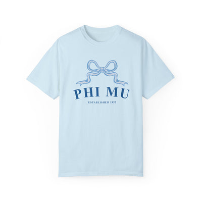 Phi Mu Ribbon Sorority T-Shirt | Phi Mu Trendy Shirt Big Little Recruitment Gift