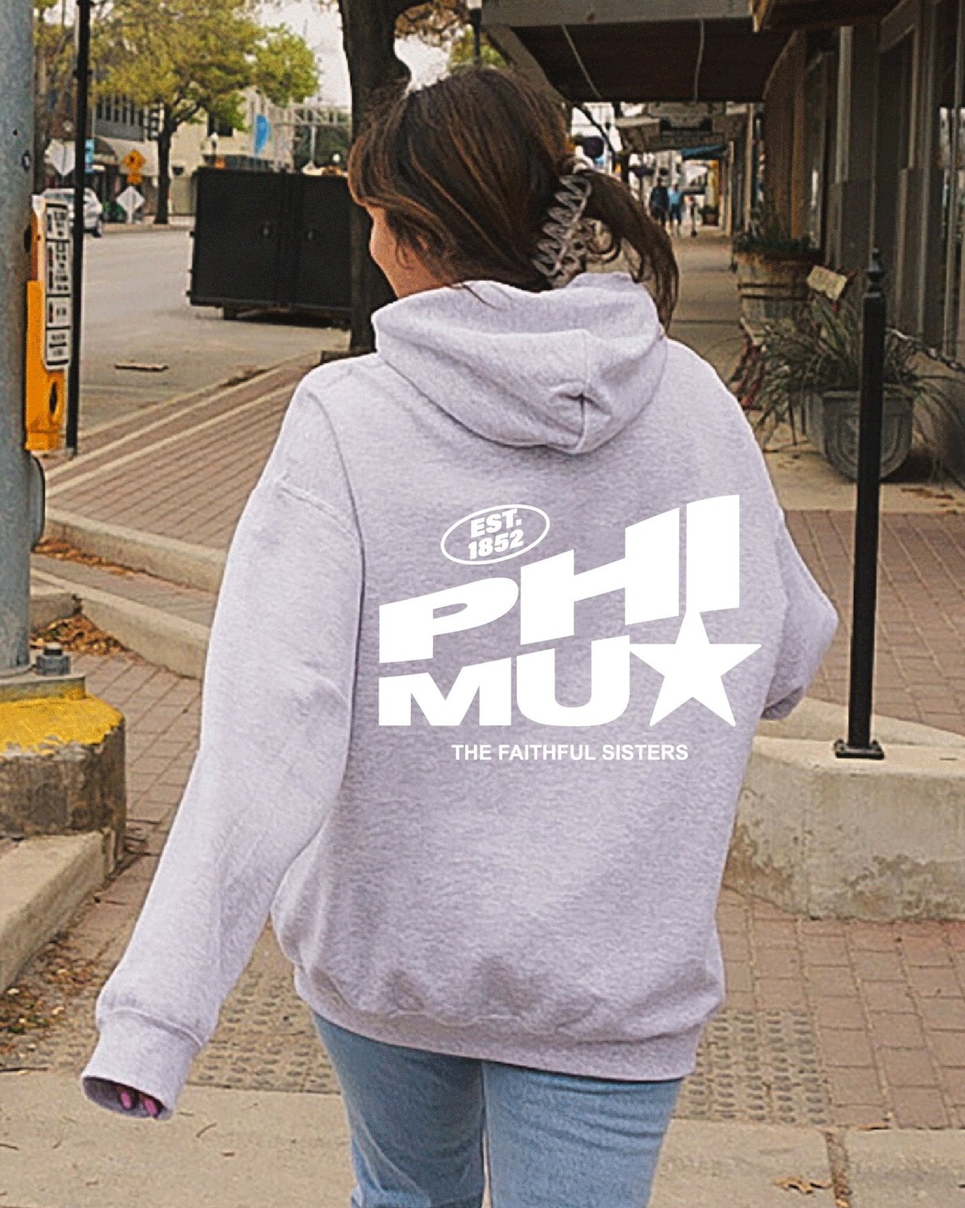 Phi Mu Trendy Star Sorority Hoodie | Phi Mu Cute Sweatshirt | Big Little Gift | Recruitment Gift