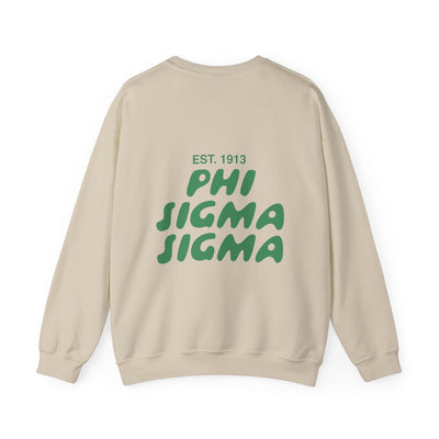 Phi Sigma Sigma Bubble Font Sorority Crewneck Sweatshirt | Phi Sig Trendy Sweatshirt | Big Little Gift | Recruitment Gift