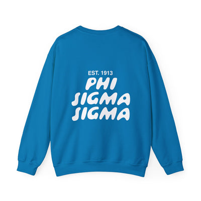 Phi Sigma Sigma Bubble Font Sorority Crewneck Sweatshirt | Phi Sig Trendy Sweatshirt | Big Little Gift | Recruitment Gift