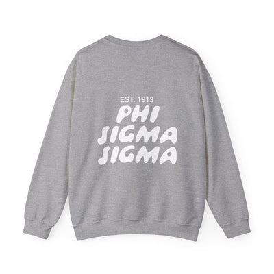 Phi Sigma Sigma Bubble Font Sorority Crewneck Sweatshirt | Phi Sig Trendy Sweatshirt | Big Little Gift | Recruitment Gift