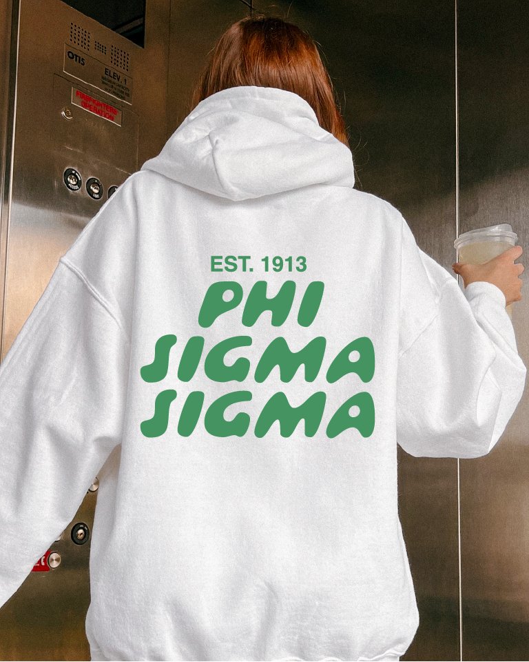 Phi Sigma Sigma Bubble Font Sorority Hoodie | Phi Sig Trendy Sweatshirt | Big Little Gift | Recruitment Gift