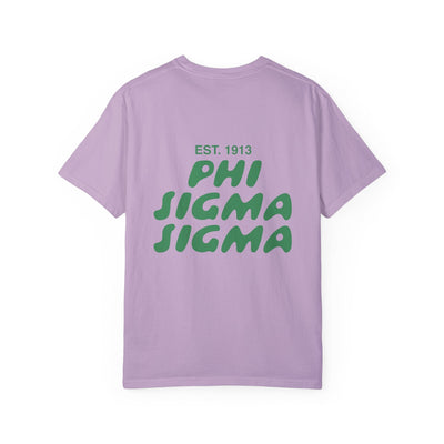 Phi Sigma Sigma Bubble Letter T-Shirt | Phi Sig Trendy College Greek Custom Oversized Shirt | Big Little Sorority T Shirt Gift