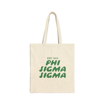 Phi Sigma Sigma Bubble Text Trendy Tote Bag | Phi Sig College Sorority Beach Bag | Big Little Gift