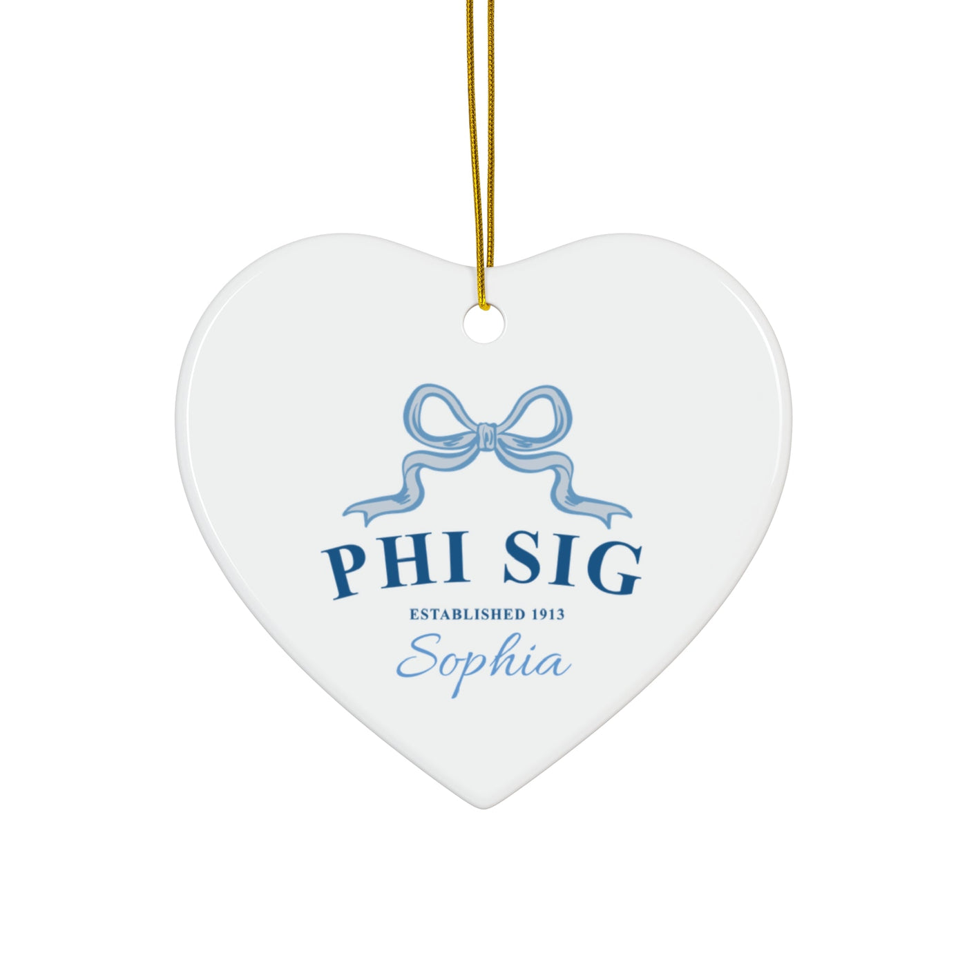 Phi Sigma Sigma Customizable Trendy Ribbon Ornament Gift | Phi Sig Holiday Christmas Gift | Sorority Ornament | Your Name