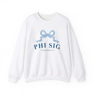 Phi Sigma Sigma Ribbon Sorority Crewneck | Phi Sig Trendy Sweatshirt Big Little Recruitment Gift