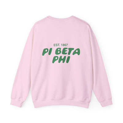 Pi Beta Phi Bubble Font Sorority Crewneck Sweatshirt | Pi Phi Trendy Sweatshirt | Big Little Gift | Recruitment Gift