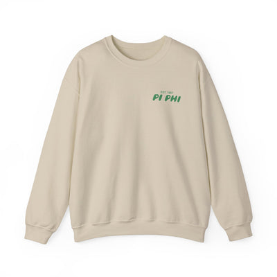 Pi Beta Phi Bubble Font Sorority Crewneck Sweatshirt | Pi Phi Trendy Sweatshirt | Big Little Gift | Recruitment Gift