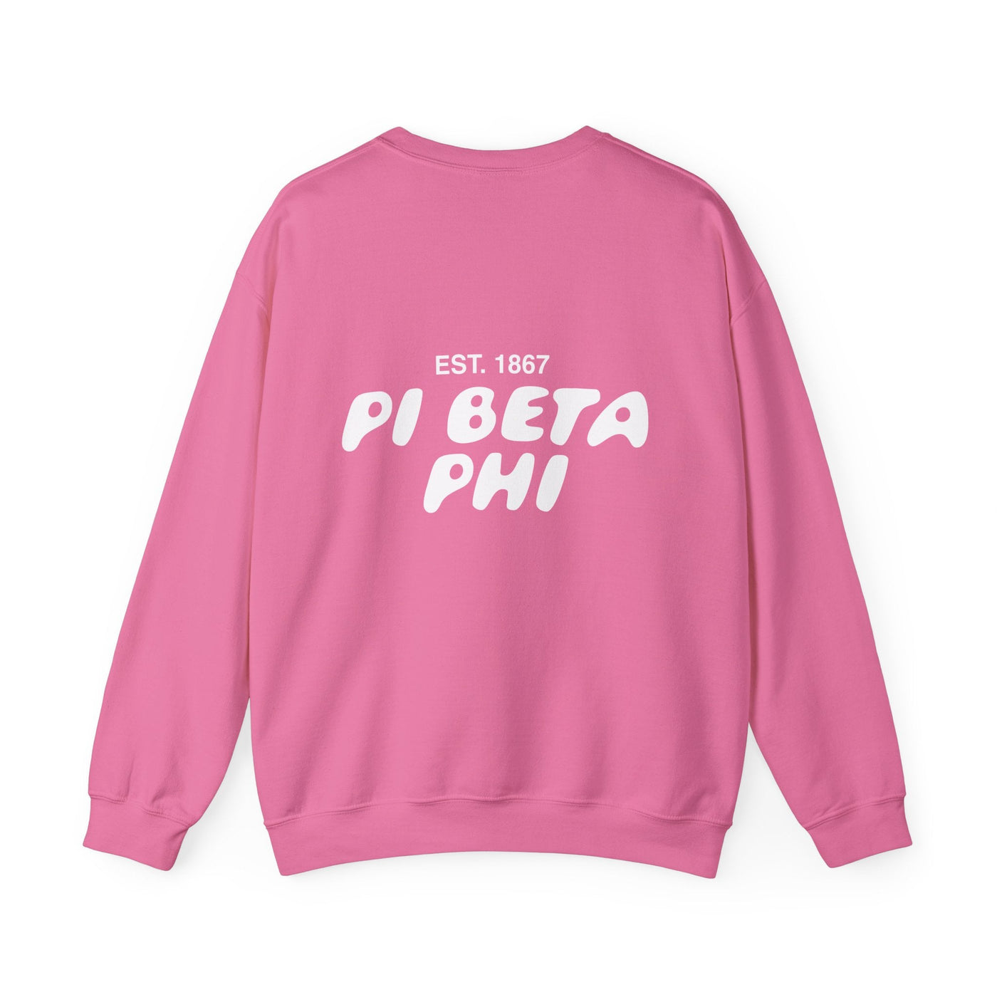 Pi Beta Phi Bubble Font Sorority Crewneck Sweatshirt | Pi Phi Trendy Sweatshirt | Big Little Gift | Recruitment Gift