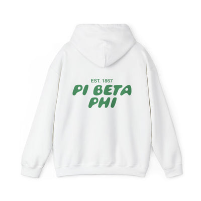 Pi Beta Phi Bubble Font Sorority Hoodie | Pi Phi Trendy Sweatshirt | Big Little Gift | Recruitment Gift