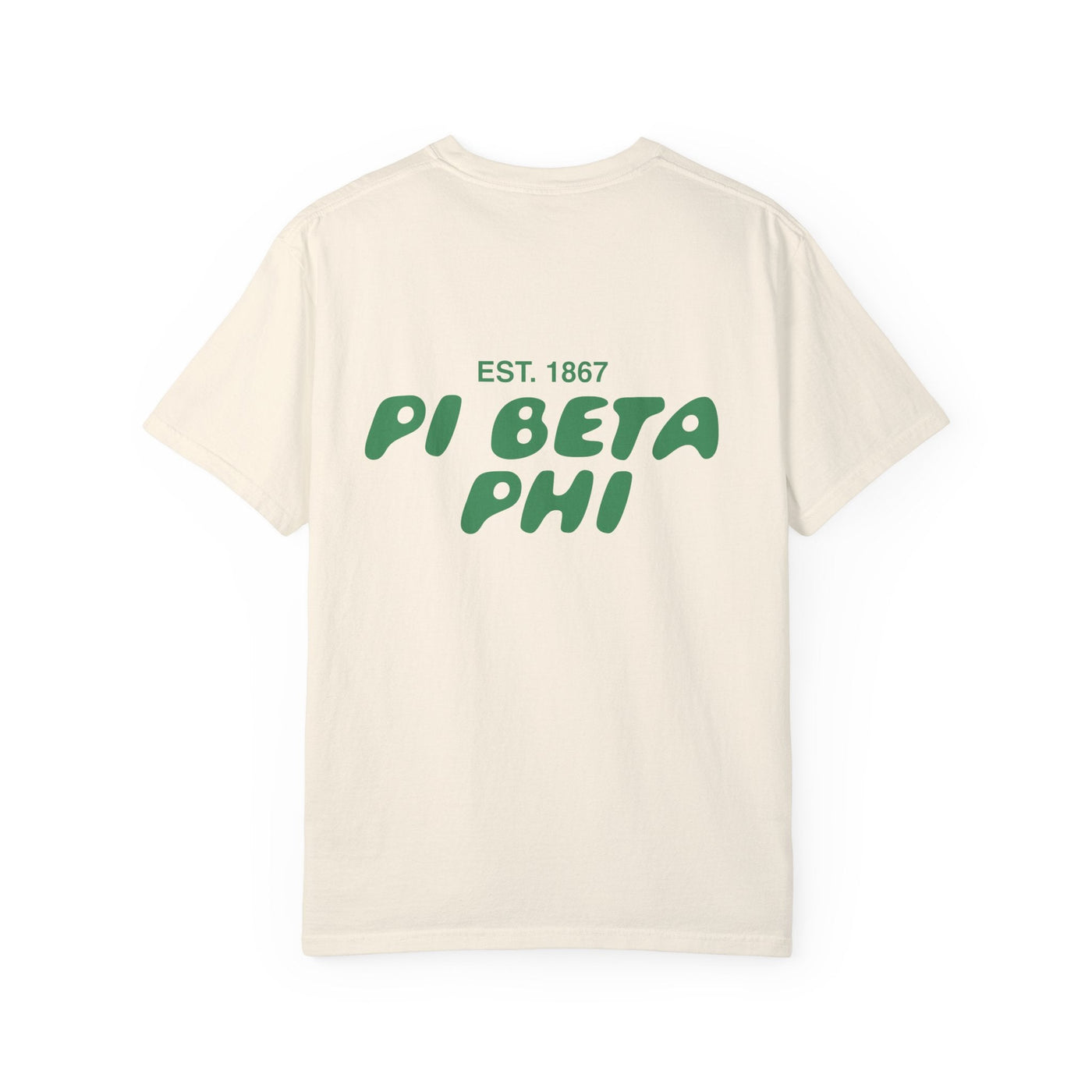 Pi Beta Phi Bubble Letter T-Shirt | Pi Phi Trendy College Greek Custom Oversized Shirt | Big Little Sorority T Shirt Gift