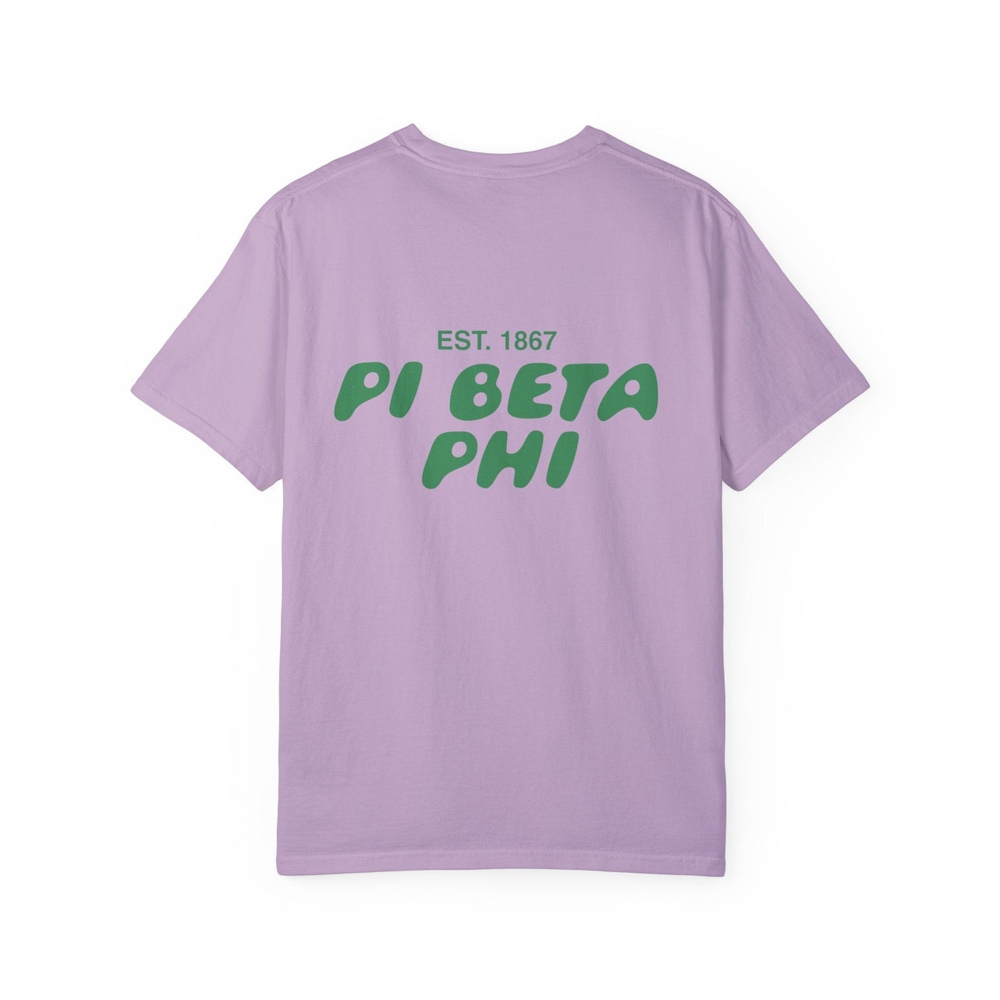 Pi Beta Phi Bubble Letter T-Shirt | Pi Phi Trendy College Greek Custom Oversized Shirt | Big Little Sorority T Shirt Gift