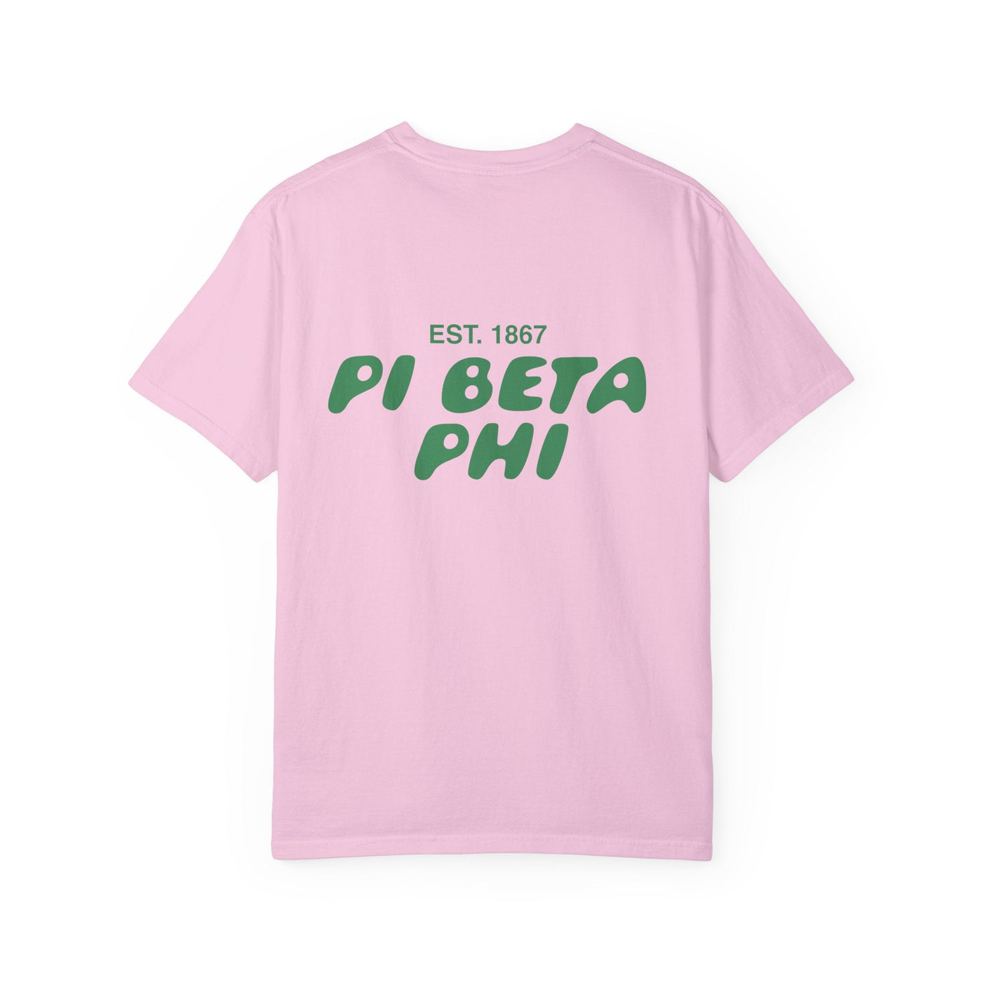 Pi Beta Phi Bubble Letter T-Shirt | Pi Phi Trendy College Greek Custom Oversized Shirt | Big Little Sorority T Shirt Gift