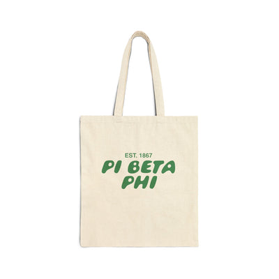 Pi Beta Phi Bubble Text Trendy Tote Bag | Pi Phi College Sorority Beach Bag | Big Little Gift