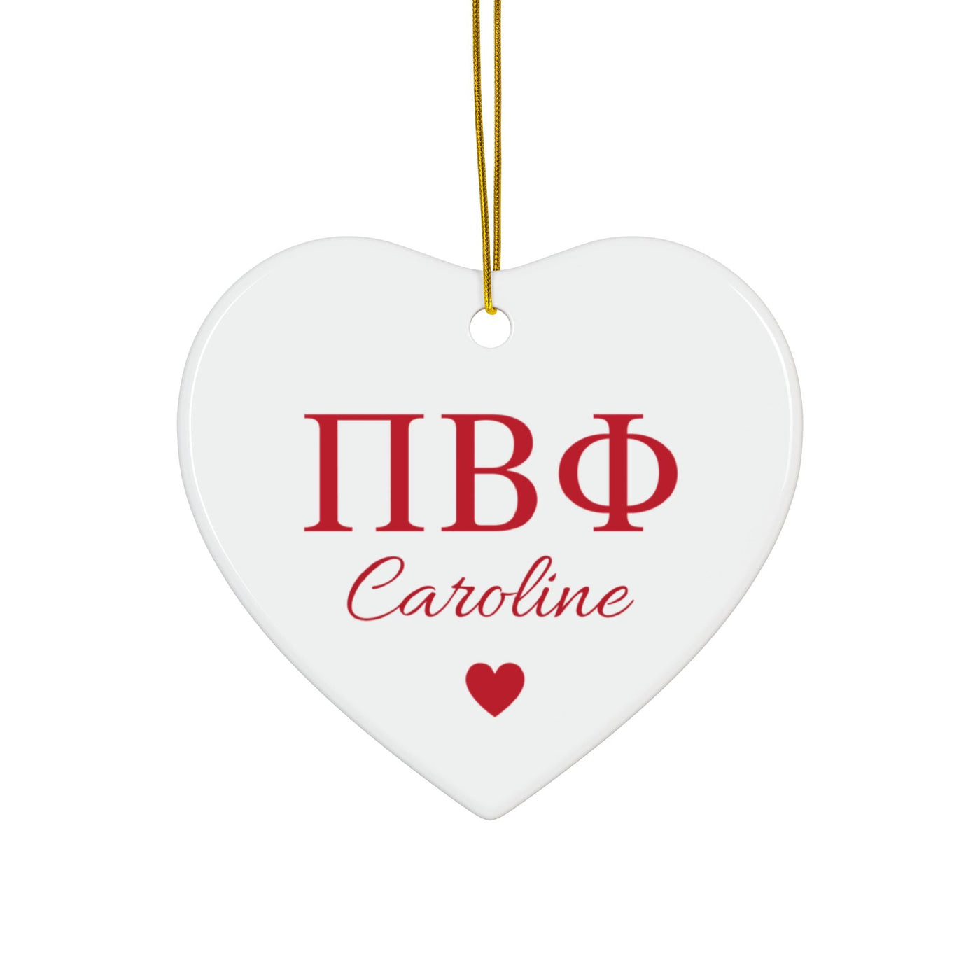 Pi Beta Phi Customizable Trendy Red Letter Ornament Gift | Pi Phi Holiday Christmas Gift | Sorority Ornament | Your Name