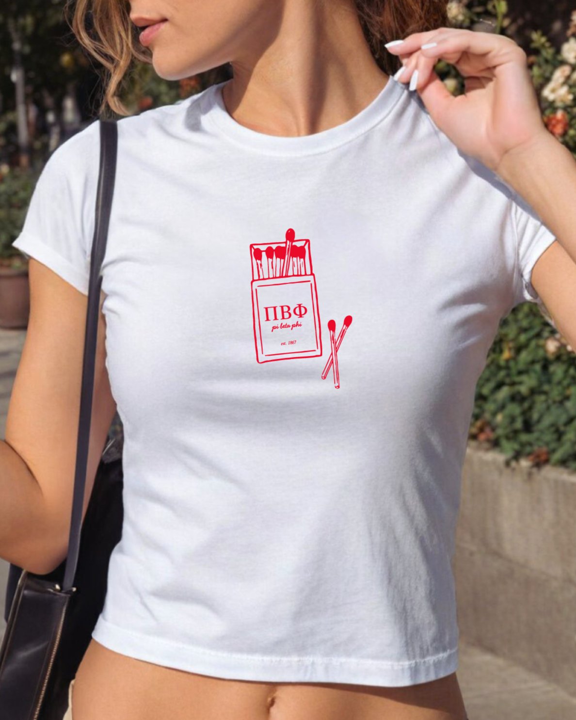 Pi Beta Phi Matchbook Sorority Crop Top | Pi Phi Sorority Baby Tee | Y2K 2000s Sorority T-Shirt Crop Top | Bid Day Recruitment Gift