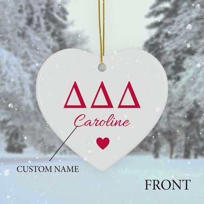 Delta Delta Delta Customizable Trendy Red Letter Ornament Gift | Tri Delta Holiday Christmas Gift | Sorority Ornament | Your Name